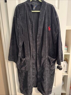 Polo by Ralph Lauren Black Robe with Red Pony